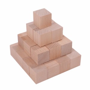 ピュアシーク ブロック 30個セット 木製 積み木 玩具 算数 図形 立方体 おもちゃ (原木 3ｃｍ×3ｃｍ)