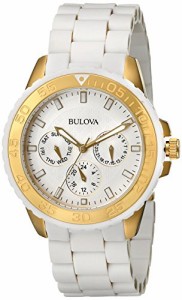 腕時計 ブローバ レディース Bulova Women's 98N102 White Rubber Wrapped Stainless-Steel Bracelet Wat