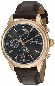 腕時計 ブローバ メンズ Bulova Men's 'Gemini' Swiss Automatic Stainless Steel and Brown Leather Casua