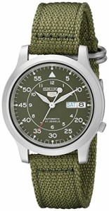 腕時計 セイコー メンズ Men's SNK805 SEIKO 5 Automatic Stainless Steel Watch with Green Canvas