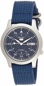 腕時計 セイコー メンズ Men's SNK807 SEIKO 5 Automatic Stainless Steel Watch with Blue Canvas Band