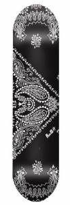 デッキ スケボー スケートボード Bandana Skateboard Graphic Decks, 7.5, 7.75 and 8", Black, 7.75