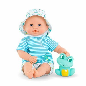 コロール 赤ちゃん 人形 Corolle Bebe Bath Marin Baby Doll - 12" Soft-Body with Rubber Frog Toy, Safe 