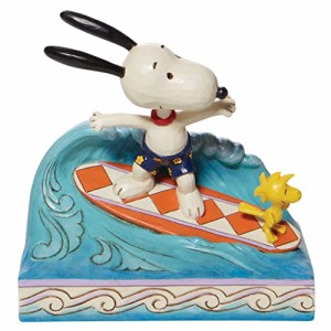 エネスコ Enesco 置物 インテリア Enesco Jim Shore Peanuts Snoopy and Woodstock Surfing Figurine, 5.5