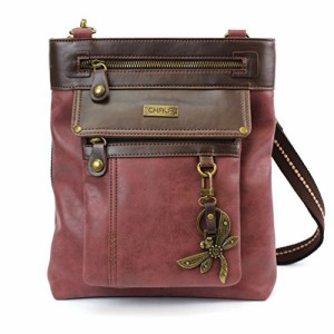 chala バッグ パッチ CHALA 2 in 1 Gemini Crossbody Purse/ Fanny Pack with Metal Keychain (Burgundy- Drago