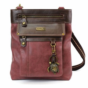 chala バッグ パッチ CHALA 2 in 1 Gemini Crossbody Purse/Fanny Pack with Metal Keychain (Burgundy- Turtle