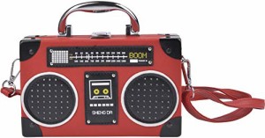 QZUnique ハンドバッグ カバン QZUnique Tape Shaped Shoulder Bag Radio Recorder PU Crossbody Bag Women'