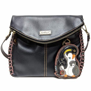 chala バッグ パッチ Chala Charming Crossbody Bag Shoulder Handbag With Flap Top and Zipper- Black (Pengu