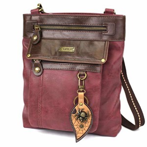 chala バッグ パッチ CHALA GEMINI Crossbody Canvas Gift Messenger Bag Burgundy - Spider