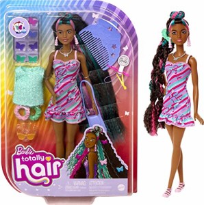 バービー バービー人形 Barbie Totally Hair Doll, Butterfly-Themed with 8.5-inch Fantasy Hair & 15 Sty