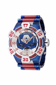 腕時計 インヴィクタ インビクタ Invicta 38381 Blue Dial Marvel Captain America Men`s 52mm Limited