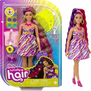 バービー バービー人形 Barbie Totally Hair Doll, Flower-Themed with 8.5-inch Fantasy Hair & 15 Stylin