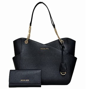 マイケルコース アメリカ 直輸入 Michael Kors Jet Set Large Chain Tote Black 2021 Bundled with Mic