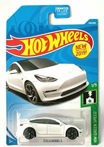 ホットウィール Hot Wheels テスラ モデル3 ホワイト 174/250 グリーンスピード 1/5 2019 Tesla ミニカー