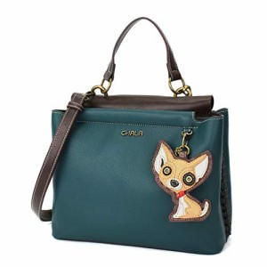 chala バッグ パッチ CHALA Charming Satchel with Adjustable Strap - Chihuahua - Turquoise