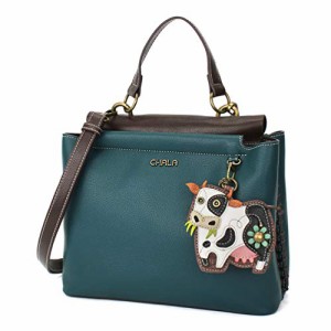 chala バッグ パッチ CHALA Charming Satchel with Adjustable Strap - Cow - Turquoise