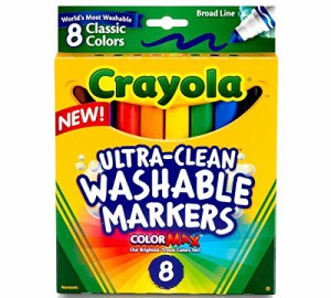 クレヨラ アメリカ 海外輸入 Crayola Broad Line Washable Markers, 8 Markers, Classic Colors Pack of 