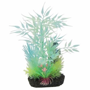 アクアリウム 水槽 置物 Penn-Plax Bamboo Leaf Glow Plant, Small