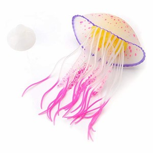 アクアリウム 水槽 置物 GLOGLOW Aquarium Ornament Jellyfish, Simulation Artificial Glowing Jellyfish 