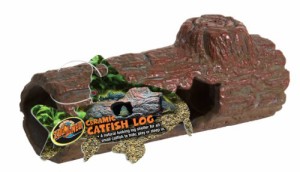 アクアリウム 水槽 置物 Zoo Med Ceramic Sinking Catfish Log, 6.45-Inch