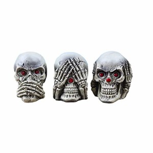 アクアリウム 水槽 置物 BOLWHAO 3 pcs Skull Head Aquarium Decor Resin Skull Dead Fish Tank Decor Fish