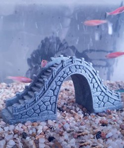 アクアリウム 水槽 置物 Small Fish Tank Bridge Decorations Sandstone Aquarium Bridge Ornament for Bet