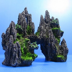 アクアリウム 水槽 置物 Mountain View Aquarium Ornament tree house Cave Bridge fish tank decoration