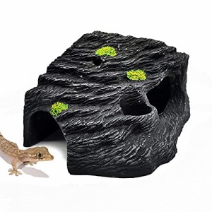 アクアリウム 水槽 置物 Hamiledyi Reptile Hideout Cave Resin Rock Lizard Hideaway Cave Aquarium Terra