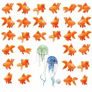 アクアリウム 水槽 置物 Cayway 32 PCS Artificial Aquarium Fishes Plastic Fish and Simulation Jellyfis