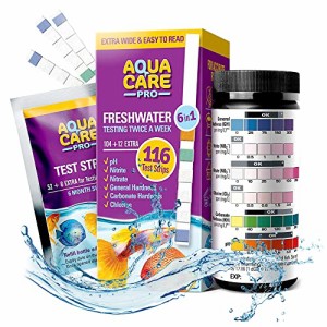 アクアリウム 水槽 置物 Freshwater Aquarium Test Strips 6 in 1 - Fish Tank Test Kit for Testing pH Ni