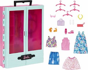 バービー バービー人形 Barbie Closet Playset with 3 Outfits, Styling Accessories and Hangers, Mix-and