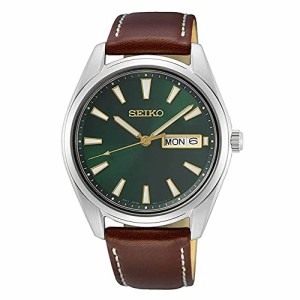 腕時計 セイコー メンズ SEIKO Men's Stainless Steel Japanese Quartz Leather Calfskin Strap