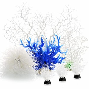 アクアリウム 水槽 置物 MyLifeUNIT Aquarium Plants, 7 Pack Artificial Coral Ornament for Fish Tank De