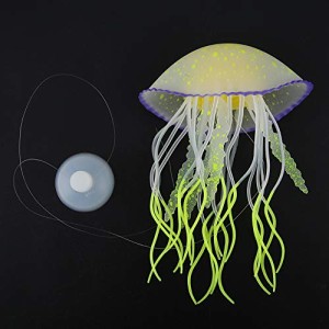 アクアリウム 水槽 置物 Zerodis Simulation Silicone Artificial Jellyfish,Aquarium Silicone Fish Tank 