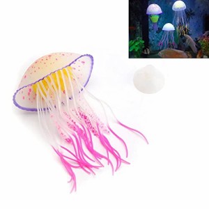 アクアリウム 水槽 置物 Pssopp Aquarium Artificial Jellyfish, Artificial Glowing Jellyfish Decoration