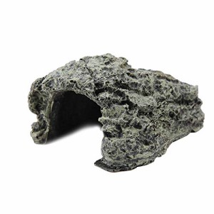 アクアリウム 水槽 置物 Reptile Hideout Cave,Resin Rock Hides Habitat Decor Fish Tank Decorations She