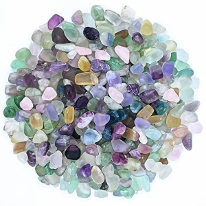 アクアリウム 水槽 置物 Keedolla 0.93 LB Fluorite Tumbled Chips Aquarium Fish Tank Gravel, Natural Cr