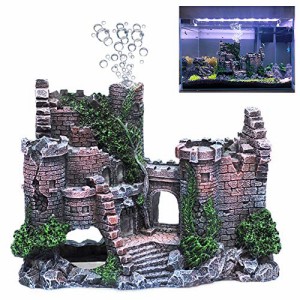 アクアリウム 水槽 置物 fazhongfa Aquarium Castle Air Bubbler Fish Tank Decorations for Betta Fish Or