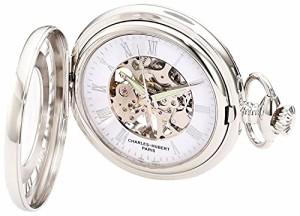 Charles-Hubert, Paris 3928 Classic Collection Chrome Finish Brass Mechanical Pocket Watch