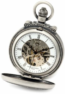  Charles-Hubert, Paris 3866-S Classic Collection Antiqued Finish Double Hunter Case Mechanical Pocket Watch