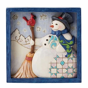 エネスコ Enesco 置物 インテリア Enesco Jim Shore Heartwood Creek Snowman with Broom Plaque