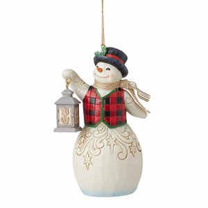 エネスコ Enesco 置物 インテリア Enesco Jim Shore Snowman with Lantern Hanging Ornament, 4.53 Inches