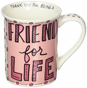 エネスコ Enesco 置物 インテリア Enesco Our Name is Mud Hand-Drawn Friend for Life Stoneware Coffee 