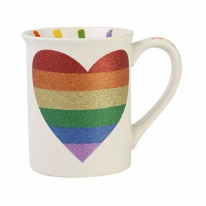 エネスコ Enesco 置物 インテリア Enesco Our Name is Mud Rainbow Pride Heart Glitter Coffee Mug, 1 Co