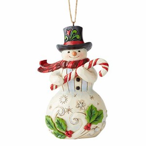 エネスコ Enesco 置物 インテリア Enesco Jim Shore Heartwood Creek Snowman with Candy Cane Hanging Or