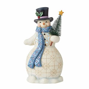 エネスコ Enesco 置物 インテリア Enesco Jim Shore Heartwood Creek Snowman Holding Bottle Brush Tree 