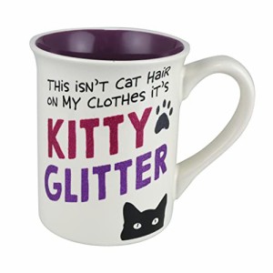 エネスコ Enesco 置物 インテリア Enesco Our Name is Mud Cat Hair Kitty Glitter Coffee Mug, 16 Ounce,