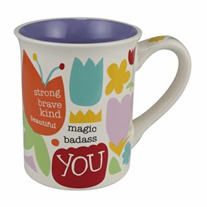 エネスコ Enesco 置物 インテリア Enesco Our Name is Mud Strong Brave Kind Magic You Coffee Mug, 16 O