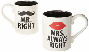 エネスコ Enesco 置物 インテリア Enesco Our Name is Mr. Right and Mrs. Always Right Stoneware Coffee