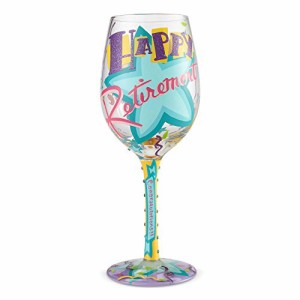 エネスコ Enesco 置物 インテリア Enesco Designs by Lolita Happy, 15 oz. Retirement Blown Wine Glass,